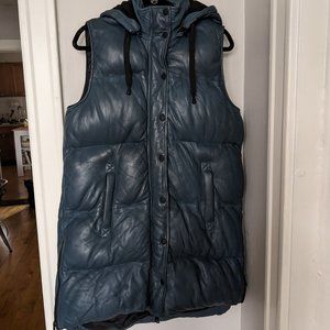 NWT Bod & Christensen Serena Sleeveless Leather Puffer Jacket